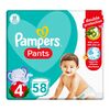 Pampers Pants Diapers, Size 4, 9-14 kg, with Lotion with Olive Oil, 58 Baby Diapers