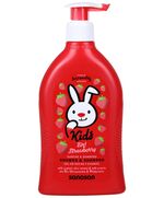 sanosan 2-in-1 Shower & Shampoo Strawberry for Children & Baby, 400 ml, Shower Gel & Hair Shampoo with Organic Olive Extract & Milk Protein, Hair Care, Skin Care, Shower Gel, Hair Shampoo
