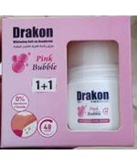 Drakon Roll-On Deodorant 5in1 Pink Bubble Scent, 48h Protection For Sensitive Skin Aluminum Chloride & Alcohol Free (1+1) Promopack - 50 ml+50ml