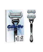 Gillette SkinGuard Sensitive Razor for Men with 1 Handle + 2 Blade Refills – Designed for Sensitive Skin to Prevent Razor Bumps and Irritation – With Lubrastrip and Precision Trimmer