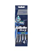 Gillette Blue3 Simple Disposable Razor for Men, Up To 20 Clean Shaves Per Pack - 4 Pieces