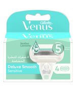Gillette Venus Deluxe Smooth Sensitive Refill Blades, Packaging May Vary – Pack of 4