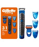 Gillette Styler, 1 Beard Trimmer for Men with 1 ProGlide Razor Blade Refill, 1 Battery, 3 Comb Attachments, Waterproof