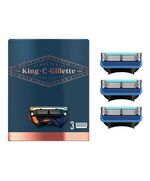 King C. Gillette Shave & Edging Razor Blades for Men, Pack of 3 Refills, with Built-in Single Blade Precision Trimmer