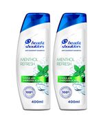 Head & Shoulders Menthol Refresh Anti-Dandruff Shampoo for Itchy Scalp, 2 x 400ml