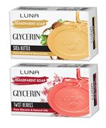 Luna OFFER Glycerine Soap Pack of TWO 72gm Rose&Milk + fragrance Free