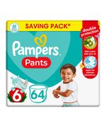 Pampers Diapers Pants, Size 6, above16 KG, with Lotion with Olive Oil, 64 Baby Diapers