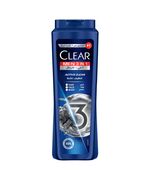CLEAR Men 3in1 Shampoo for men, anti dandruff shampoo for Hair, Face & Body, Active Clean, 100% dandruff-free scalp, refreshed & moisturized skin, 550ML
