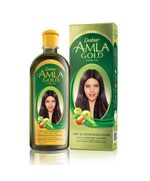 Dabur Amla Gold Hair Oil (270mL) | Natural Extract of Almond and Henna | Promotes Hair Growth | For Dry, Damaged and Chemically Treated Hair (Packaging May Vary)