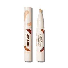 SHEGLAM Perfect Skin High Coverage Concealer - Liquid Concealer Brush Moisturizing Weightless All - Day Hydrate Concealer Makeup (Butter Cream)
