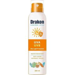 Drakon Sunscreen Lotion Dry touch SPF 50+ UVA,UVB & Blue Light Protection, Water Resistant & Antioxidant for All Skin Types especially for oily & combined Skin - 200 ml