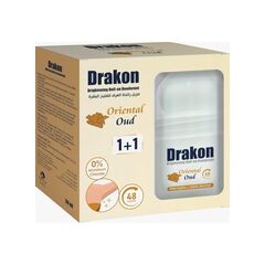 Drakon Roll-on Deodorant (1+1) Oriental Oud Scent | 48h Protection For Sensitive Under-arm | Aluminum Chloride & Alcohol Free-50 ML