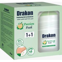 Drakon Roll-On Deodorant 5in1 Passion Peak Scent,48h Protection For Sensitive Skin Aluminum Chloride & Alcohol Free,(1+1) Promopack - 50 ml+50ml