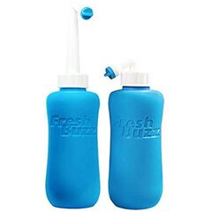 Fresh Buzz Portable Shattaf with an Extendable Curved Nozzle for Smart Storage and Comfort Spraying, Waterproof Travel Bag - 650ml - Set of 2