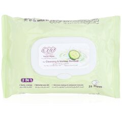 Eva Skin Care Facial Wipes For Cleansing & Makeup Removal For Oily / Combination Skin ( 25 Wipes)