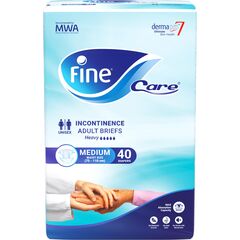 Fine Care Incontinence Adult Diapers breifs, Medium Size ,Waist 75-110 cm, Count 40