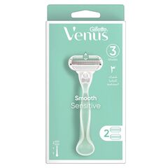 Gillette Venus Smooth Sensitive Shaving Razor - One Handle + 2 Blade Refills - Green