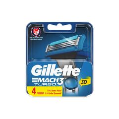 Gillette Mach3 Turbo Razor Blade Refills – Packaging May Vary – Pack of 4