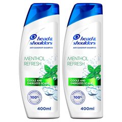 Head & Shoulders Menthol Refresh Anti-Dandruff Shampoo for Itchy Scalp, 2 x 400ml