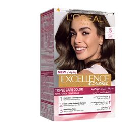 L’Oréal Paris Excellence Crème Permanent Hair Color, 5.0 Light Brown