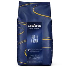 Lavazza Super Crema Whole Bean Coffee Blend, Medium Espresso Roast 1kg