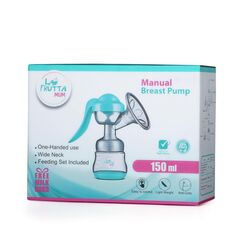 La Frutta MuM Wide Press Manual Breast Pump, Milk Pump, Soft & Gentle, Manual, BPA Free, Wide neck baby bottle 150 ml,Silicone nipple.