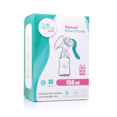 La Frutta MuM Manual Breast Pump Milk Pump, Soft & Gentle, Manual, BPA Free,Classic baby bottle 150 ml,Silicone nipple,Free milk storage bags are included.