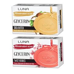 Luna OFFER Glycerine Soap Pack of TWO 72gm Rose&Milk + fragrance Free