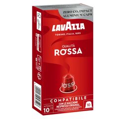 Lavazza Qualità Rossa, Full-bodied and Balanced Espresso, 10 Capsules, Nespresso Compatible Package design may vary