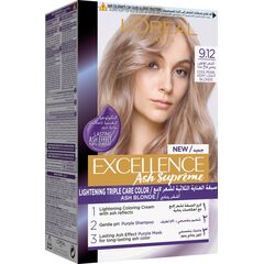 L'Oréal Paris excellence hair dye with purple shampoo and hair mask - 9.12 cool pearl very light blonde