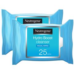 Neutrogena, Makeup Remover Wipes, Hydro Boost Cleansing, Face, 25 wipes, Pack of 2
