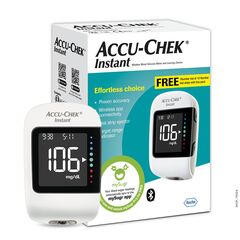 Accu-Chek Instant glucometer with 10 Test Strips Free (White) - Package may vary