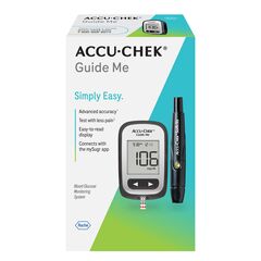 Accu-Chek Guide Me® Meter Diabetes Kit with 50 test strips,10 Softclix Lancing for Diabetic Blood Glucose Testing- package may vary