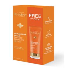 Beesline Ultra Sunscreen Cream Invisible Sunfilter SPF50+ UVA / UVB Protection (1+1) Promo Pack - 60 ml