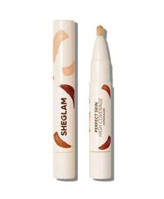 SHEGLAM Perfect Skin High Coverage Concealer-ChantillyLiquid Concealer Brush Moisturizing (shell, Standard)