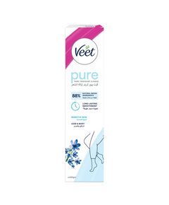 Veet Silky Fresh Hair Removal Cream Body & Legs for Sensitive Skin@@ Soothing Aloe Vera & Violet Blossom Fragrance – 100g Twin Pack
