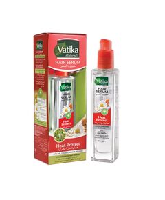 Vatika Naturals Heat Protect Hair Serum (47mL) | Natural Extracts of Argan, Chamomile and Seasame | Advanced Heat Shields for Hair