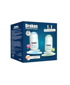 Drakon Roll-On Deodorant 5in1 Passion Peak+ Lollipop candy scent,48h Protection, Aluminum Chloride &Alcohol Free (1+1) Promopack - 50 ml+50ml