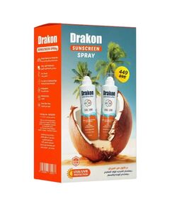 Drakon Sunscreen Spray Invisible Touch SPF 50+,(1+1) Promopack,UVA,UVB & Blue Light Protection, On & under Makeup, Water Resistant & Antioxidant For All Skin Types - 200 ml