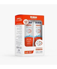 Drakon Sunscreen Gel-Cream Dry touch SPF 50 (1+1) Promopack 60 gm+60 gm | UVA & UVB | Water Resistant & Antioxidant | All Skin Types especially for oily &combined Skin -