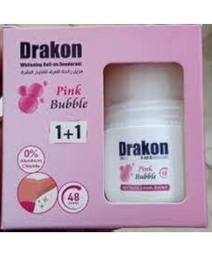 Drakon Roll-On Deodorant 5in1 Pink Bubble Scent, 48h Protection For Sensitive Skin Aluminum Chloride & Alcohol Free (1+1) Promopack - 50 ml+50ml