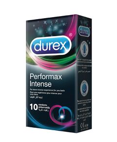 Durex Performax Intense Condom, easy on, for more intense experience - One Pack of 10 Pieces