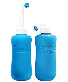Fresh Buzz Portable Shattaf with an Extendable Curved Nozzle for Smart Storage and Comfort Spraying, Waterproof Travel Bag - 650ml - Set of 2