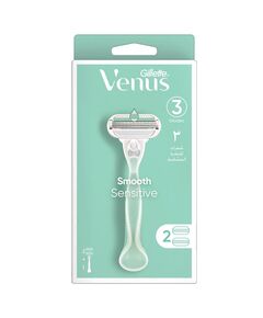 Gillette Venus Smooth Sensitive Shaving Razor - One Handle + 2 Blade Refills - Green