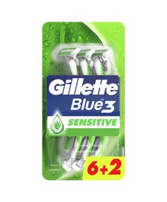 Gillette Blue 3 Sensitive Disposable Razors 3 bladed 6+2 Free Razors