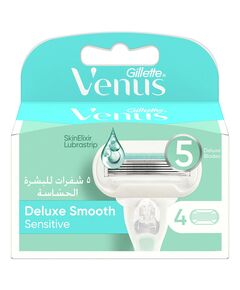 Gillette Venus Deluxe Smooth Sensitive Refill Blades, Packaging May Vary – Pack of 4