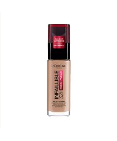 L'Oréal Paris Infallible 32H Fresh Wear Foundation 225 Beige Sand, longwear, weightless feel, transfer-proof and waterproof, full coverage base with Vitamin C, SPF 25