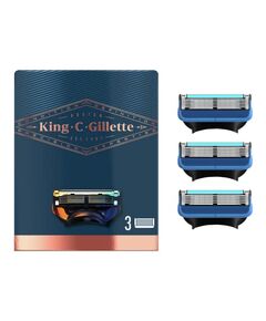 King C. Gillette Shave & Edging Razor Blades for Men, Pack of 3 Refills, with Built-in Single Blade Precision Trimmer