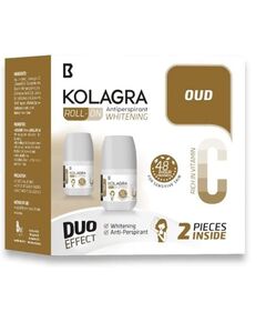 Kolagra Duo Effect Roll-On 1+1 Promo Pack | Oud Rich & Vitamin Care | 48H Protection | Alcohol-Free | Nourishing & Fragrant | Anti-Sweat Deodorant Roll-On for Men & Women
