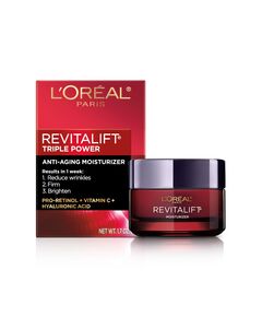 L'OREAL PARIS Skincare Revitalift Triple Power Anti-Aging Face Moisturizer with Pro Retinol, Hyaluronic Acid & Vitamin C to reduce wrinkles, firm and brighten skin, 1.7 Oz - (Packaging May Vary)